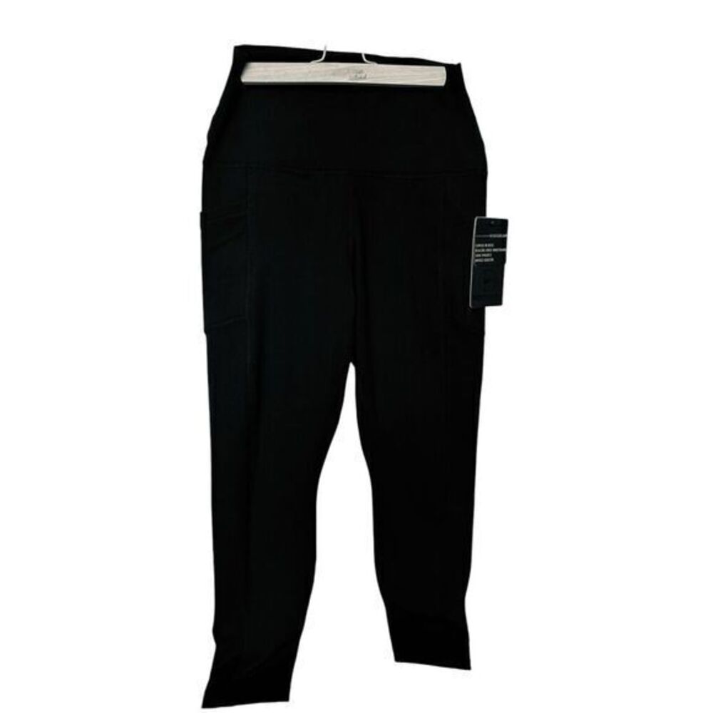 NWT High Waisted 90 Degree By Reflex Leggings‎ Super Hi Rise Size L Black